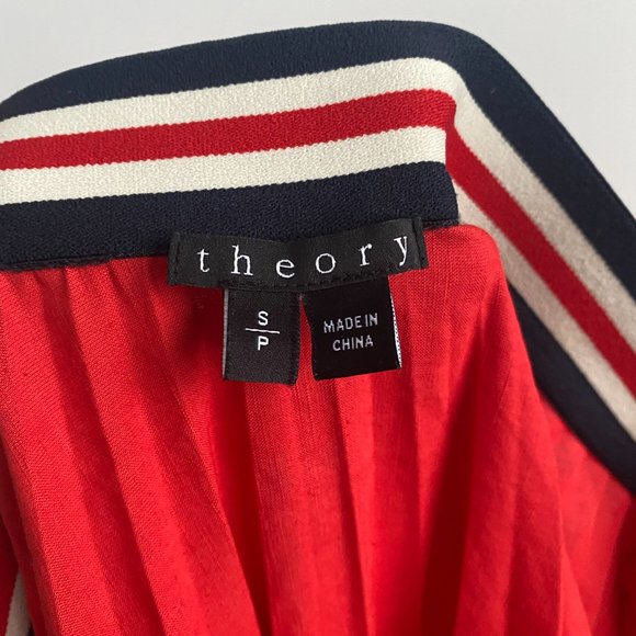 Theory Red Pleated Skirt, size Small. - Picture 2 of 6